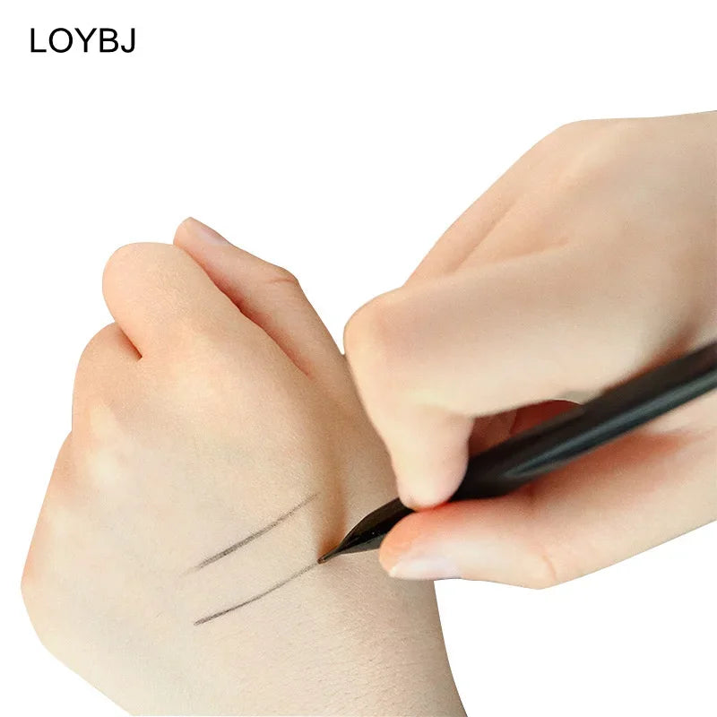 LOYBJ Thin Eyebrow Eyeliner Brush Super Fine Angled Brow Contour Brush Portable Women Eyebrow Liner Cream Cosmetic Makeup Tools