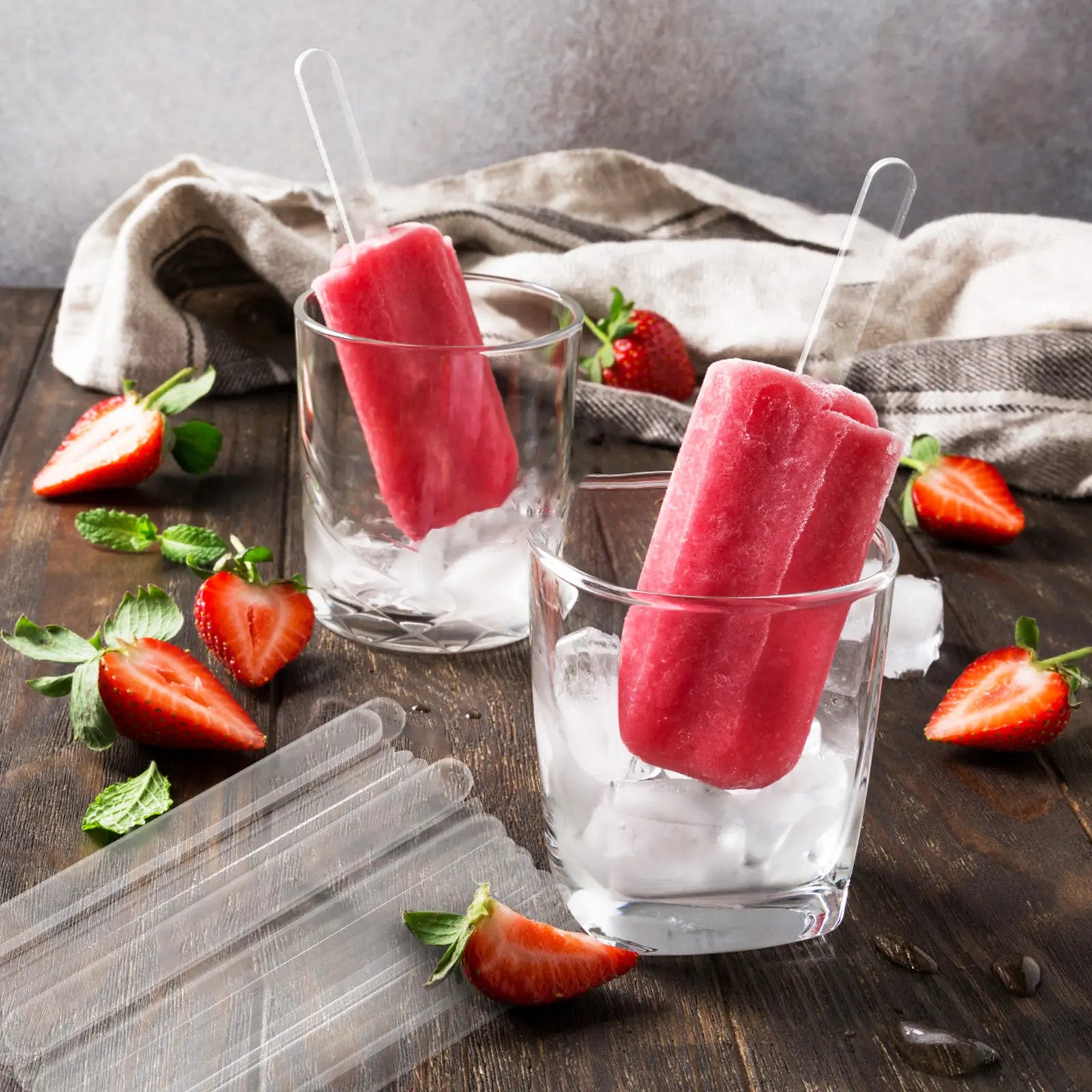 30 Pcs Ice Pop Sticks Cream Food Grade Craft Making Popsicle for Crafts Clear Cake Mini Cakesicle