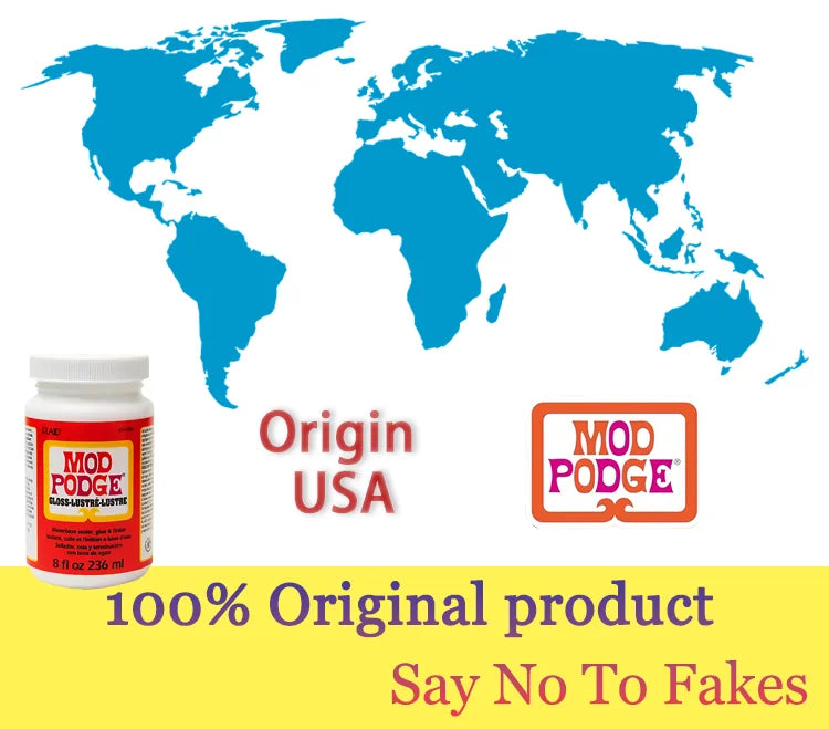 Original Mod Podge Gloss Sealer Glue and Finish Quick Dry Easy Clean Non-Toxic Craft Glue for Wood Paper Fabric 2oz/4oz/8oz