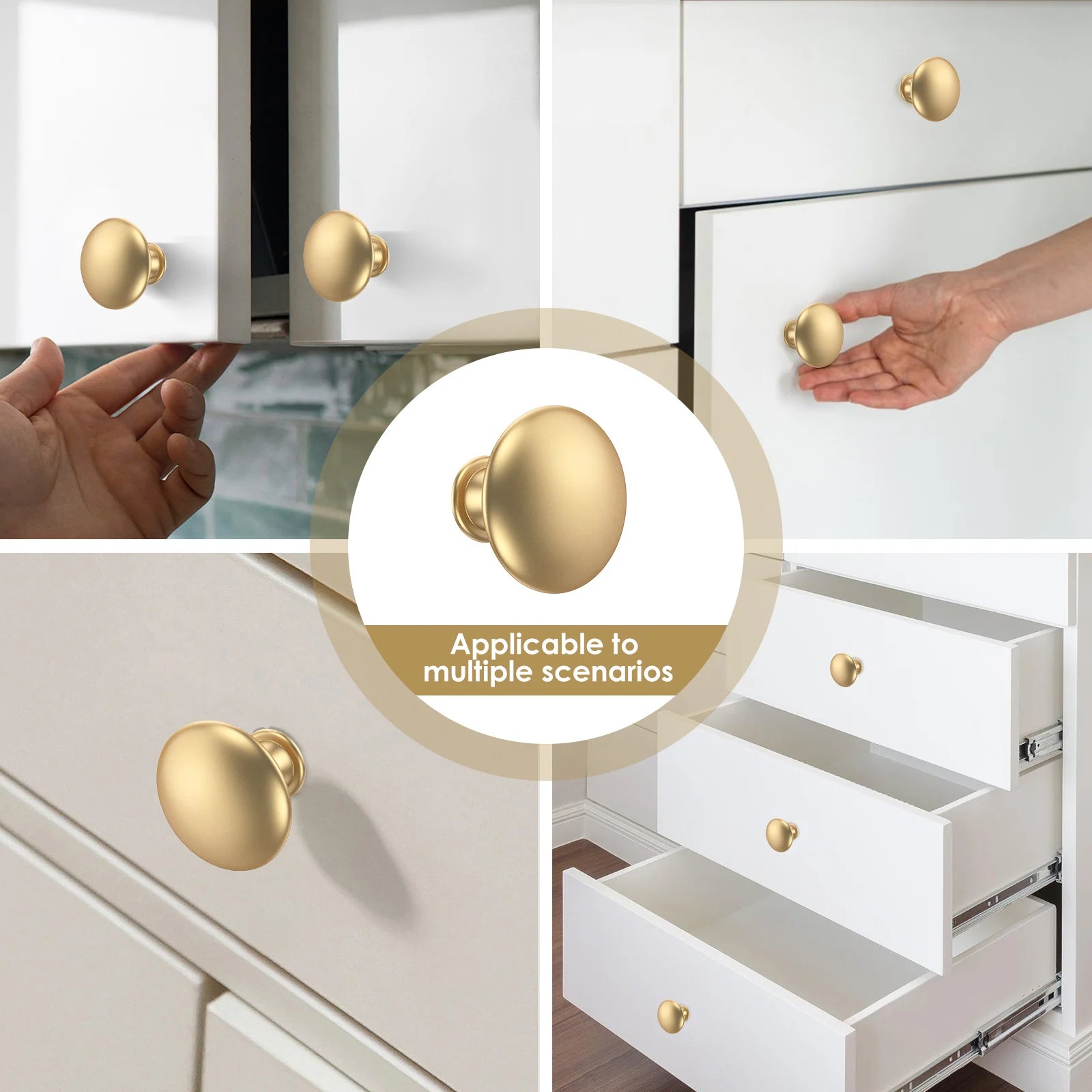 25Pcs Drawer Knob Set Zinc Alloy Cabinet Handles Rustproof Gold Dresser Knobs Decorative Drawer Pull Handle Furniture Hardware