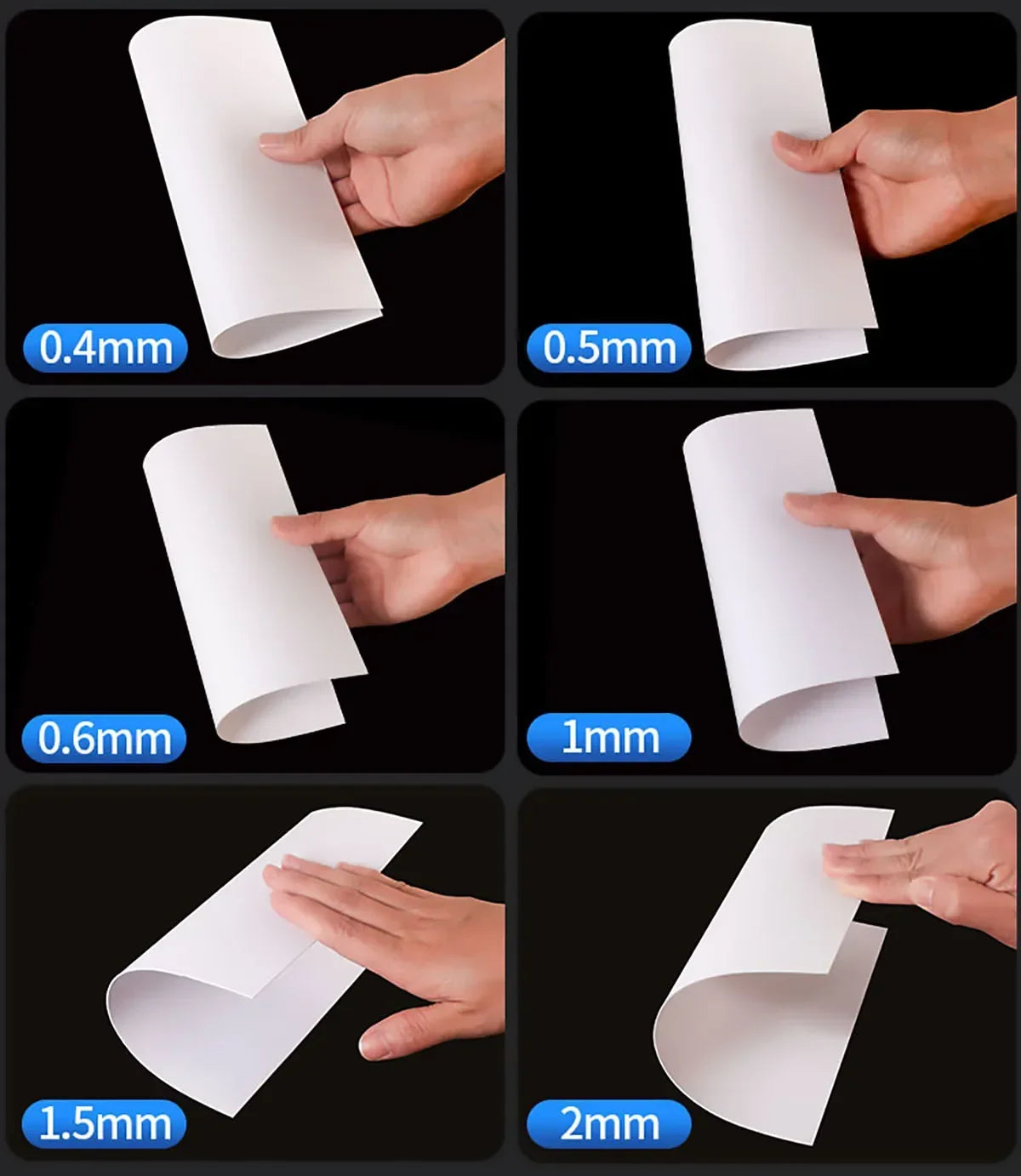 PVC Plastic Sheet Hard Rigid Board White Black Plastic Sheet Model Making Material Handmade Pad Panel Plate Thickness 0.2-2mm