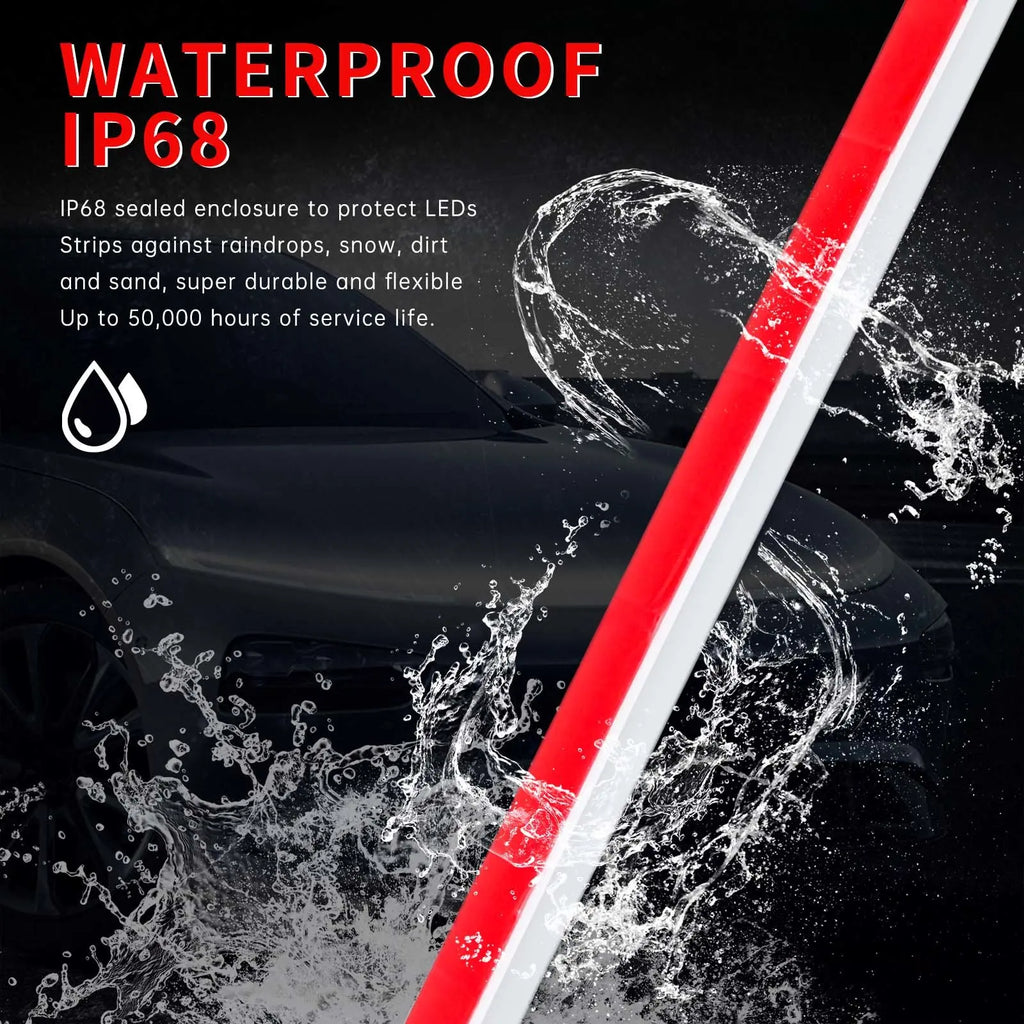 180cm/240cm Car Hood LED Daytime Running Light Strip Waterproof Flexible Auto Decorative Atmosphere Lamp Ambient