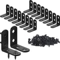 18PCS Stainless Steel L Brackets for Shelves, Black Small Right Angle Corner Brace with 72PCS Screws (1.57x1.57 in)