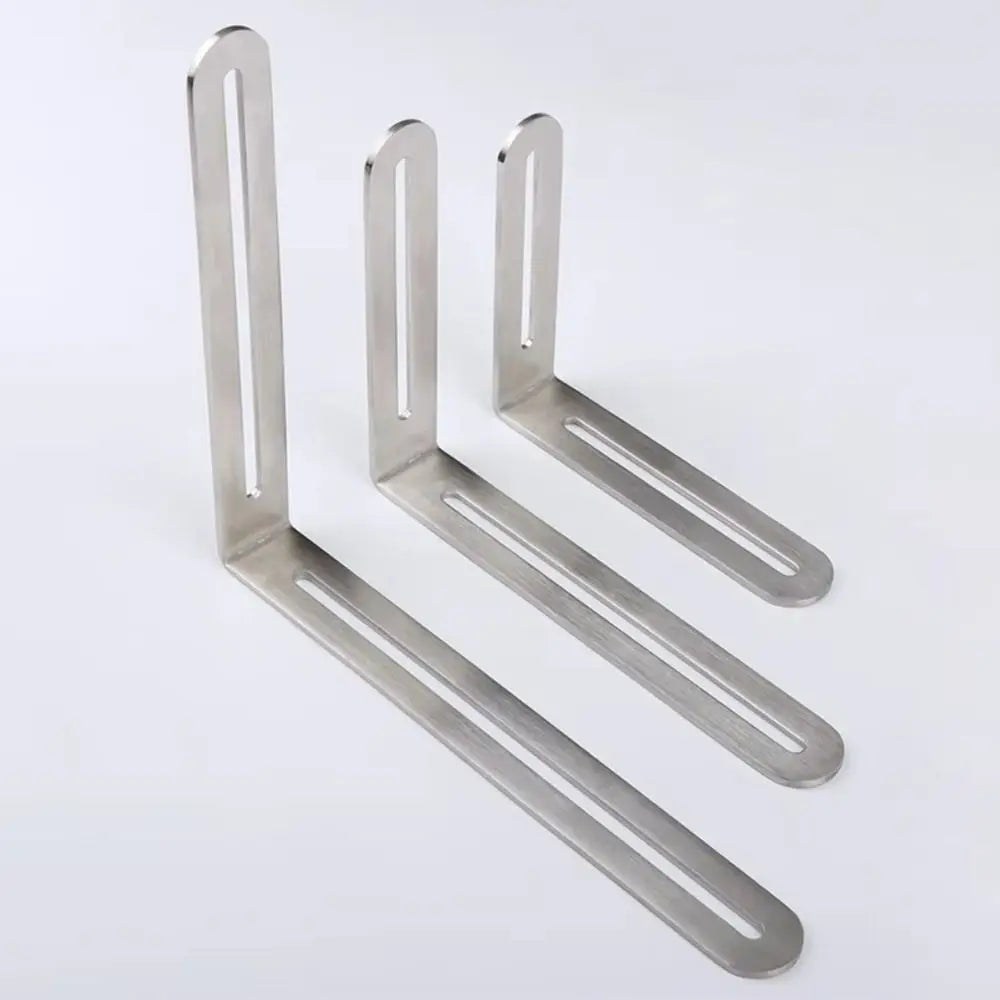 1/2Pcs Stainless Steel Angle Bracket Furniture Fastener 90 Degree Right Angle Corner Brace Joint Silver L Shape