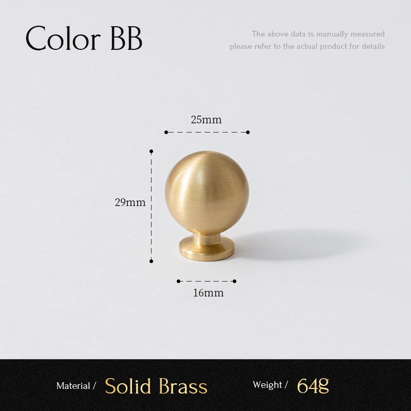 Santaya Brass Knob Round Furniture Handle Ball Modern Minimalist Gold Drawer Knob Wardrobe Pull Kitchen Handle Solid Single Hole