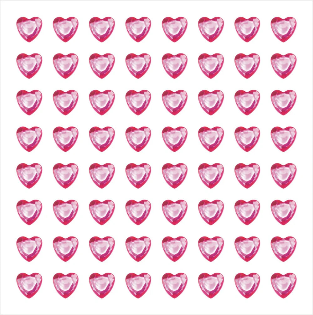 Bling Sparkly 3D Gem Acrylic Earrings Stickers Kids DIY Toys 6MM Self Adhesive Love Heart Rhinestone Crystal Stickers For Girls