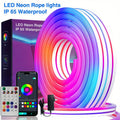 LED Neon Rope Lights 50ft RGB Strip Lights App Remote Control Music Sync Flexible Neon Strip Lights for Bedroom Outdoors Decor