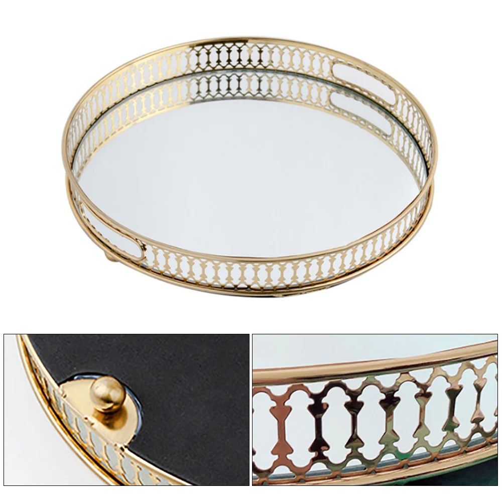 Mirror Tray with Antique Bronze Finish, Resin Build, Easy Installation, Small Footprint for Home and Office Decoration