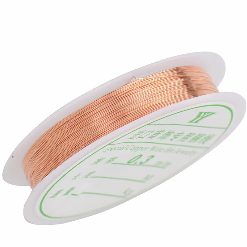 Colorfast Copper Wire For Bracelet Necklace Jewelry DIY Accessories 0.2/0.25/0.3/0.5/0.6/0.7/1.0mm Craft Beading Wire HK018