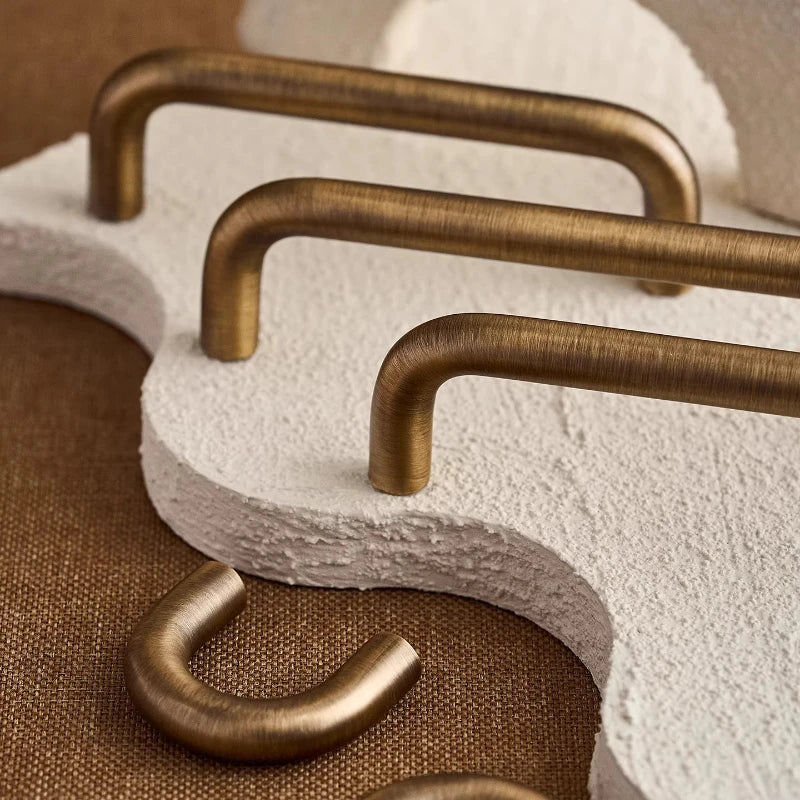 Minimalism Bronze Furniture Handles Wardrobe Pulls Kitchen Cupboard Cloakroom Bedside Small Cabinet Door Handle Decorative Knob