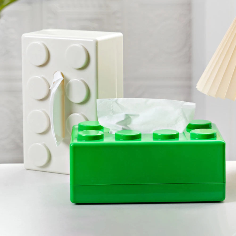 Creative Building Block Paper Towel Holder Cute Napkin Holder Tissue Storage Box for Livingroom Bedroom Bathroom Home Office