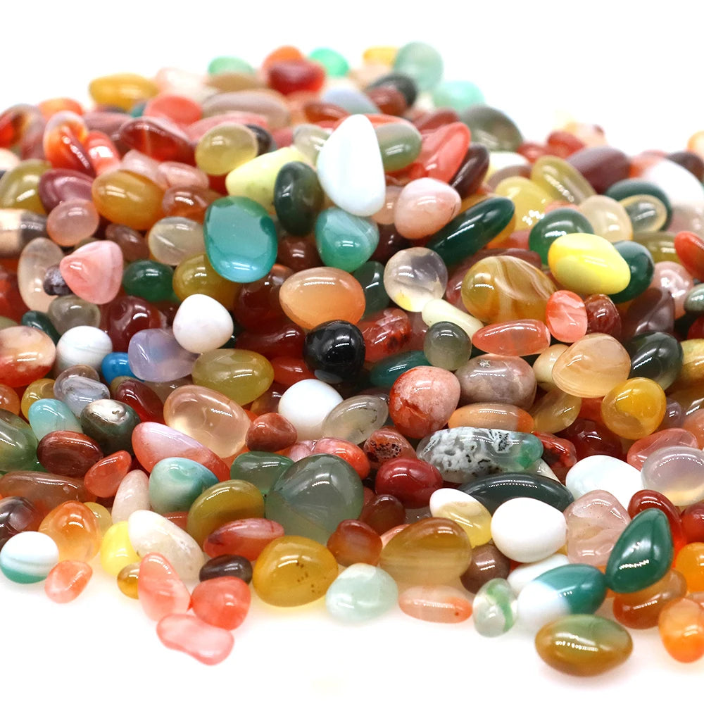 Natural Stone Tumbled Agate Gravel Crystals Chip Quartz Minerals Reiki Healing Specimen Gemstones Home Aquarium Decor DIY Crafts
