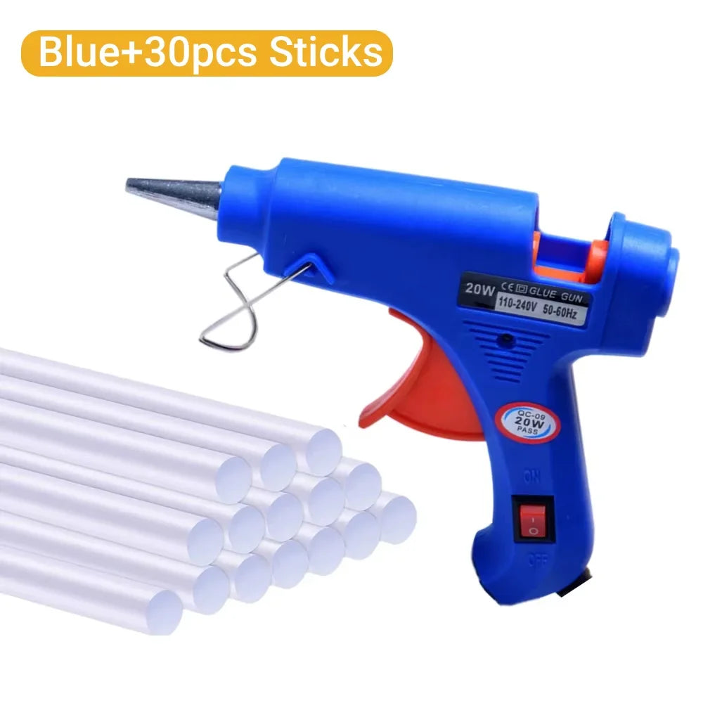 20W Mini Hot Melt Glue Gun EU Electric DIY Industrial Household Repair Tool with Thermo Heat Temperature