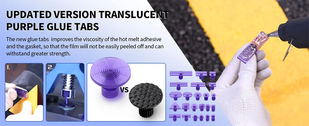 Super PDR Tool Kit, Professional Paintless Dent Repair Kit,Complete Auto Body Hail Dent Removal Tools with Glue Gun PDR Light