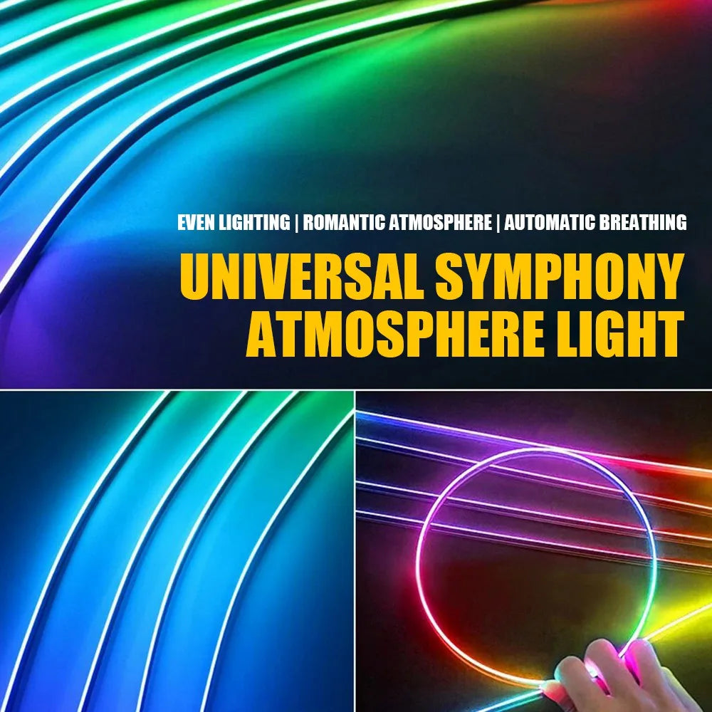 1Set Universal Colorful LED Sunroof Lights RGB Car Roof Panoramic Skylight Ambient Lamp Strips APP Control  LED Light Strip Kit