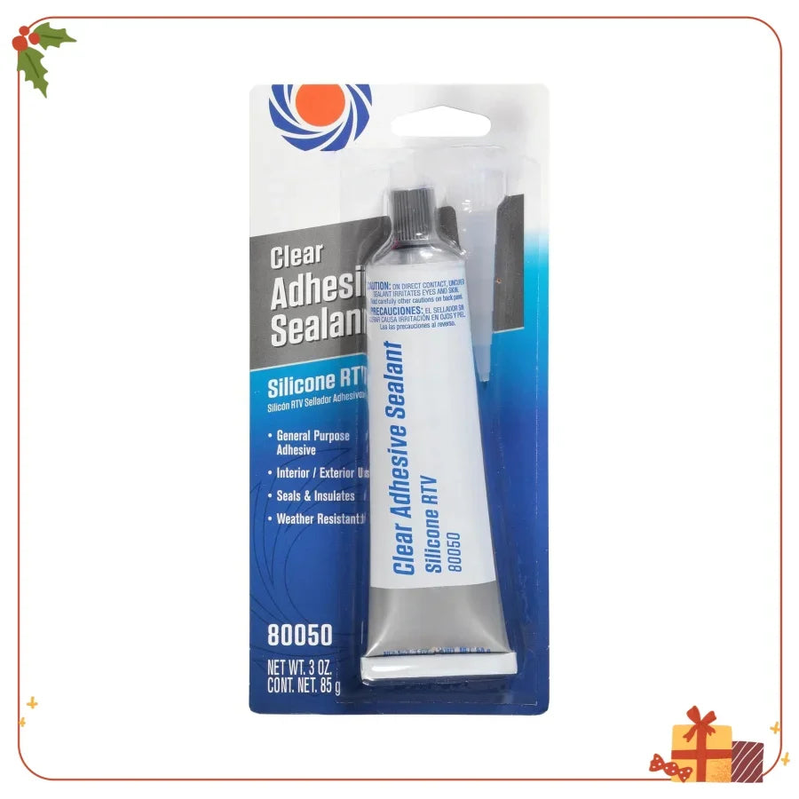 Clear Silicone Sealant 3 oz - Waterproof Adhesive for Bath, Kitchen, DIY Home Repair