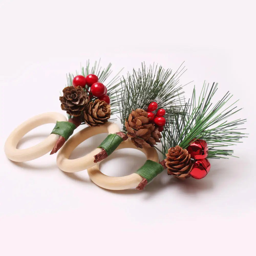 Napkin Rings name Christmas Coconut Table Napkins Holder Wedding metal Red silver Gold Decoration Home 2022 Kitchen Accessories
