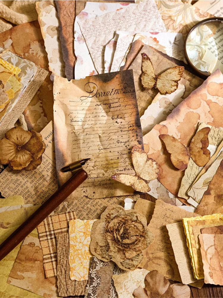 4Style Paper Post Office Series Scrapbooking Set Diy Handheld Account Diary Decoration Collage Material