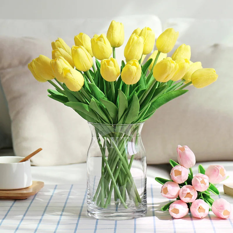 3/5/10/20pcs Tulips Artificial Flowers Real Touch Flower Bouquet Tulips Fake Flower for Wedding Home Decoration