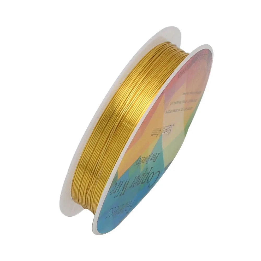 Colorfast Copper Wire For Bracelet Necklace Jewelry DIY Accessories 0.2/0.25/0.3/0.5/0.6/0.7/1.0mm Craft Beading Wire HK018