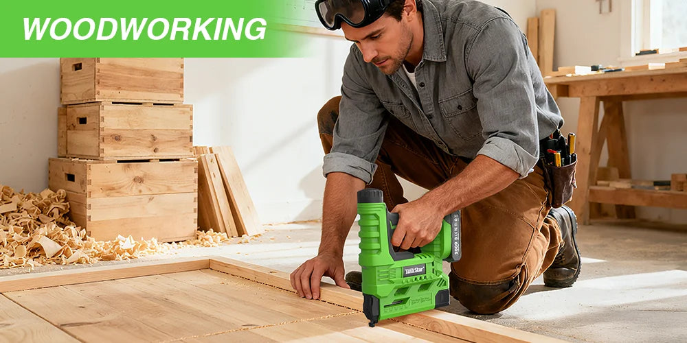 TaskStar Cordless Nail Gun 2-in-1 with nails & staples,Nailing Machine with 2 x Batteries