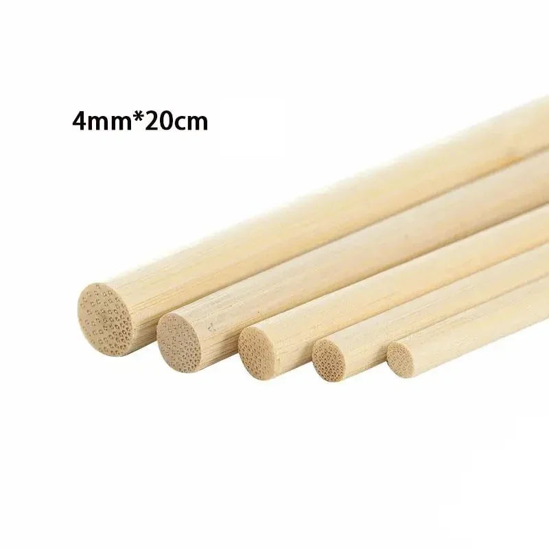 10-60pcs Small Bamboo Stick Diameter 4mm/6mm/7mm/8mm/Length 20/30cm DIY Handmade Building Model Materials Wood