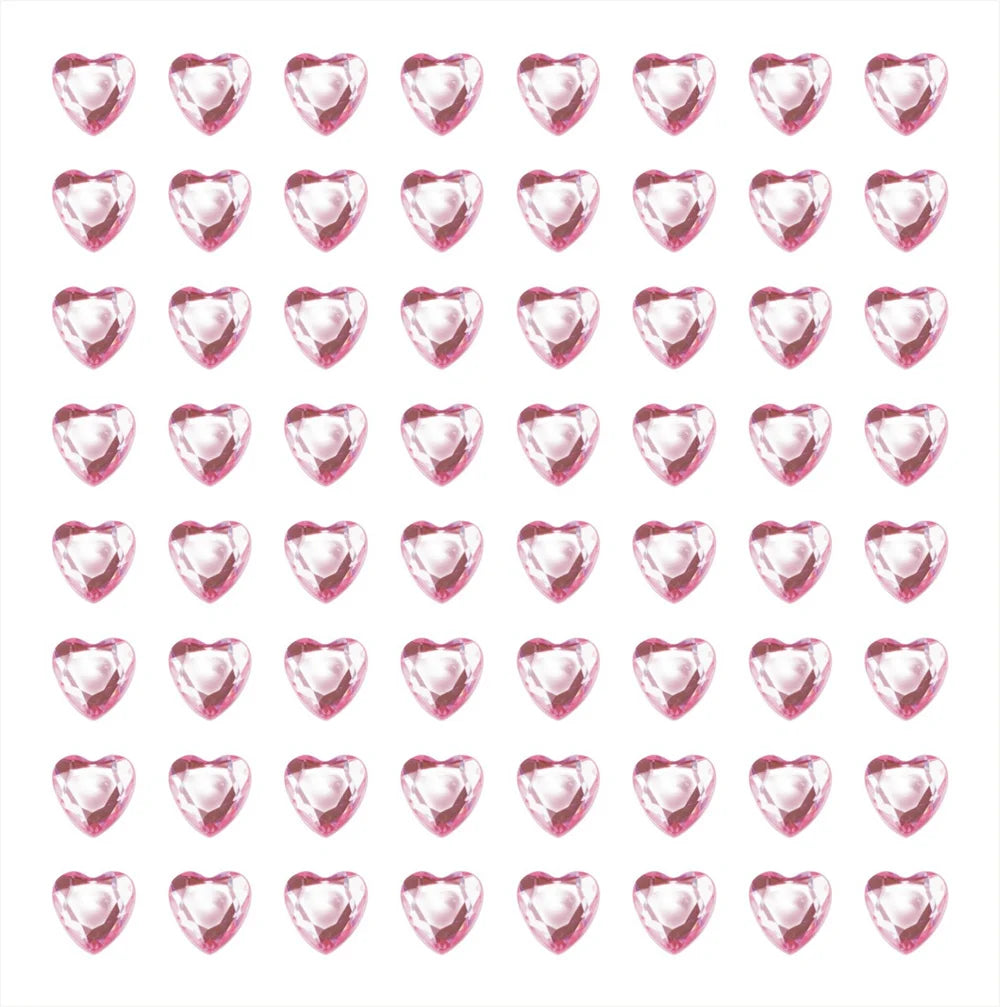 Bling Sparkly 3D Gem Acrylic Earrings Stickers Kids DIY Toys 6MM Self Adhesive Love Heart Rhinestone Crystal Stickers For Girls
