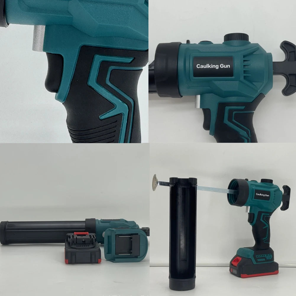 Electric Caulking Gun w LED Light Auto Filling Sealing Repair Tools Adjustable Speed Wireless Glass Glue Gun for Makita Battery