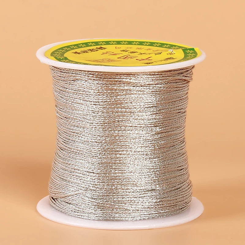 120 Meters Gold Plated Copper Wire DIY Jewelry Accessories 0.4MM Metal Wire For DIY Handmade Braided Jewelry Making Nylon Cord