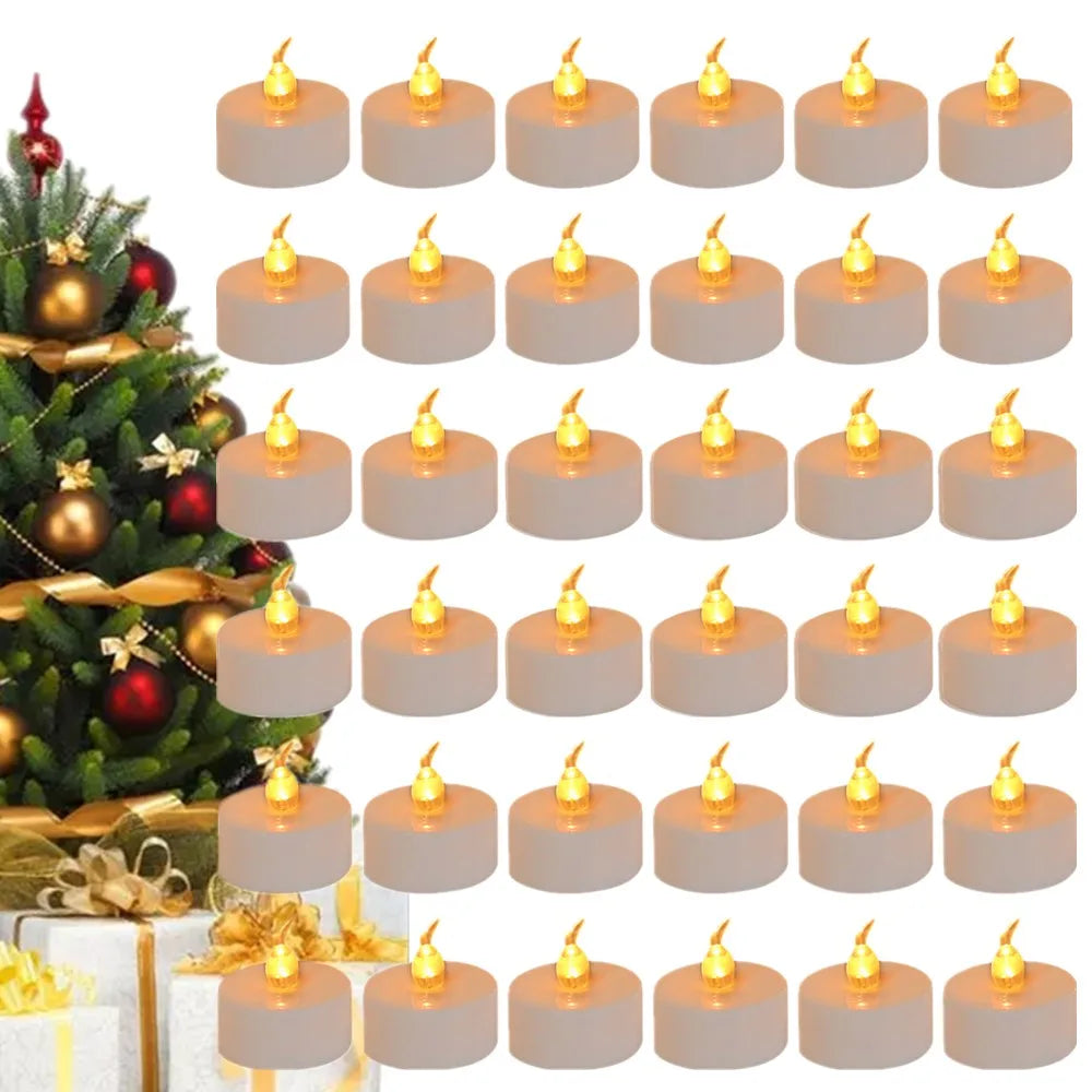 Flameless Flickering LED Tea Lights with Timer 6 Hours On & 18 Hours Off in 24Hours Cycle Automatically LED Votive Candles Light