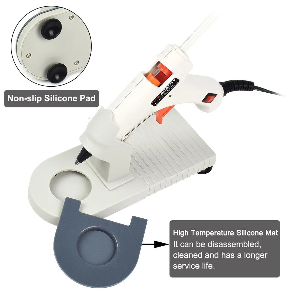 NEWACALOX 20W 220V Hot Melt Glue Gun with 20Pcs 7mm Glue Sticks Industrial Mini Guns Thermo Gluegun Heat Temperature Tool