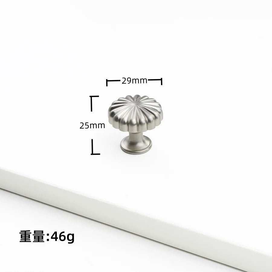 Nickel Brushed Kitchen Cabinet Pulls Silver Wardrobe Drawer Handles Zinc Alloy Single Hole Knobs Modern Furniture Door Handles