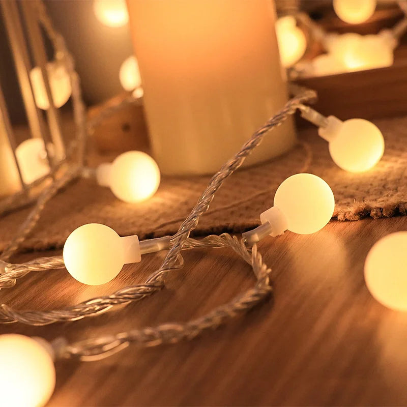 Battery Powered Led Ball String Lights Indoor Globe Fairy Light for Wedding Decorative Light String Tent Christmas Decoration