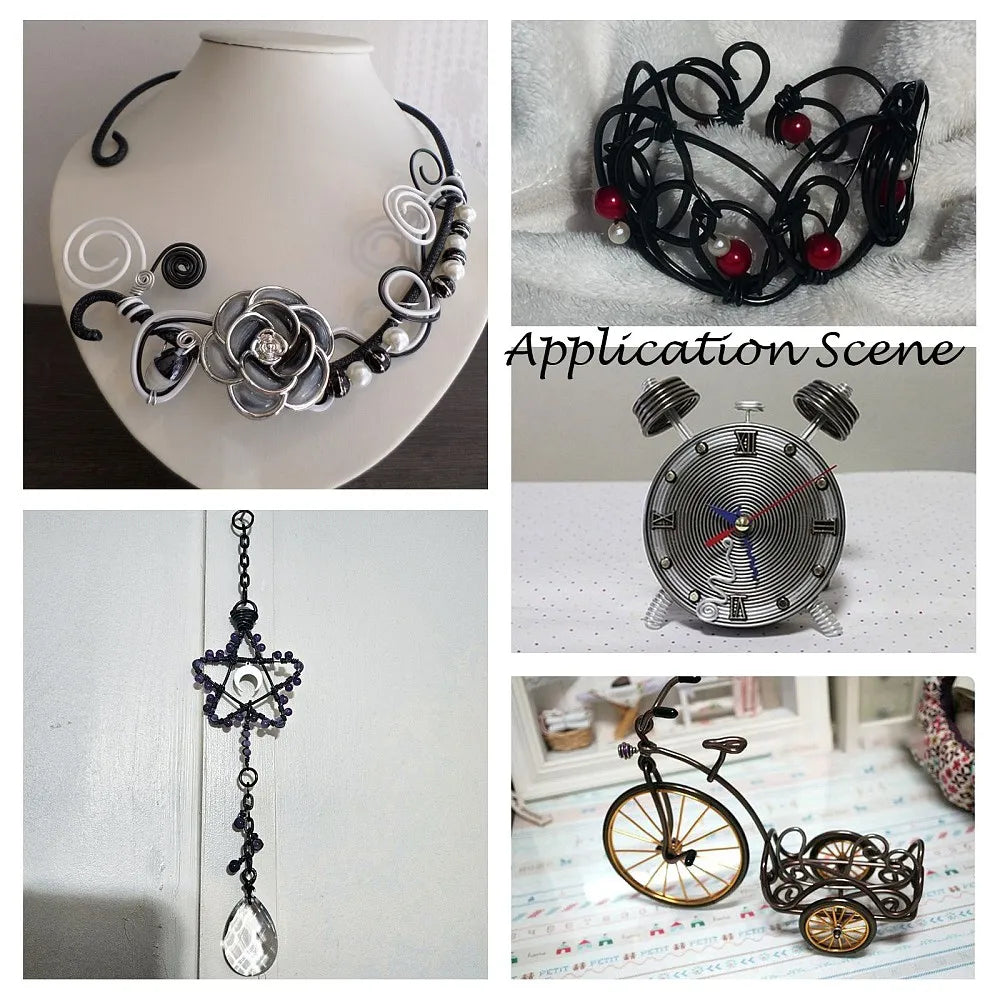 PandaHall 0.6-2.0mm Anodized Aluminum Wire 10 Sizes , Colorful Bendable Craft Wire for Jewelry Making, DIY Model Beading