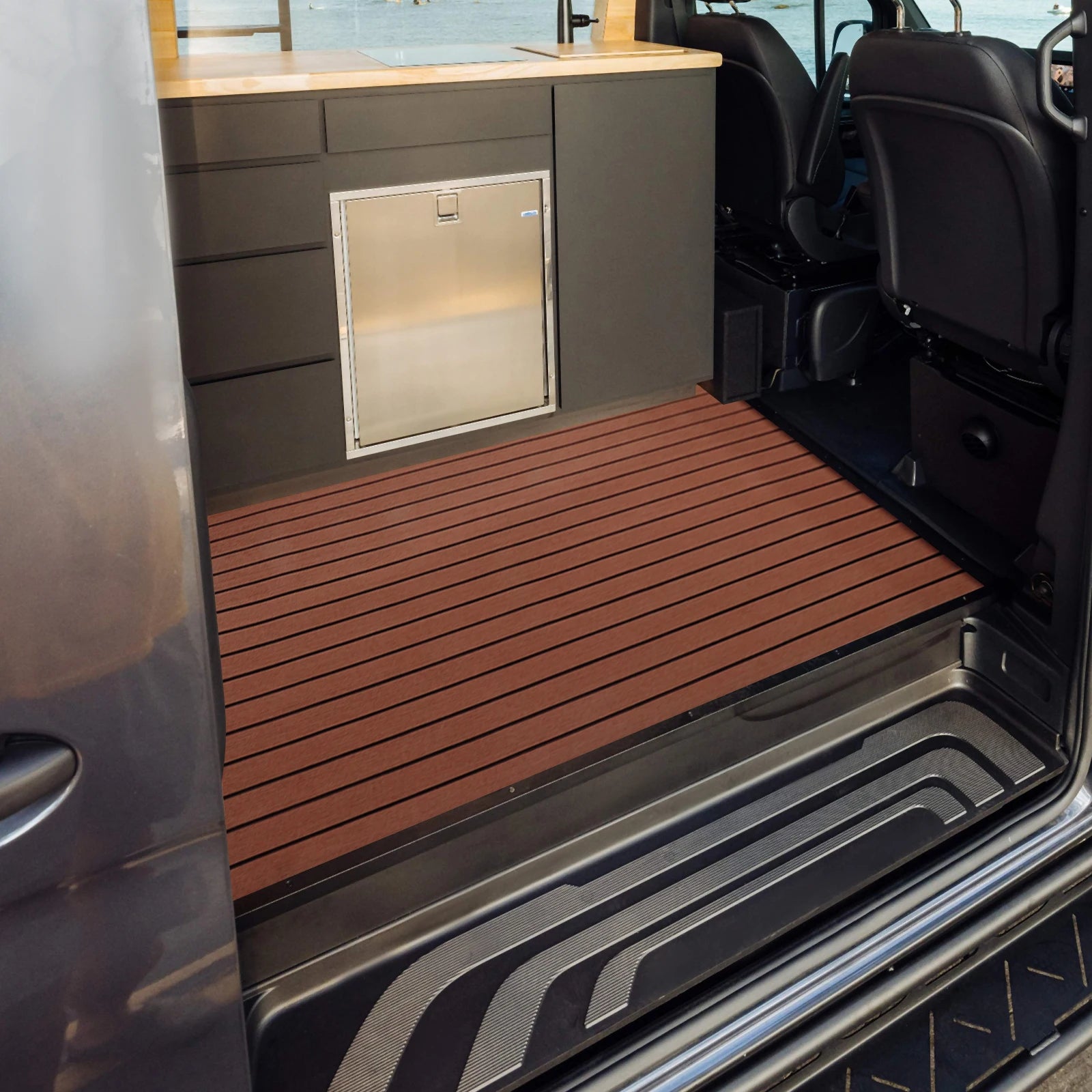 EVA Foam Teak Boat Decking Sheet Carpet Self-Adhesive Marine Yacht RV Boat Flooring Mats Decking Pad 94.5" x 35.4" Brown