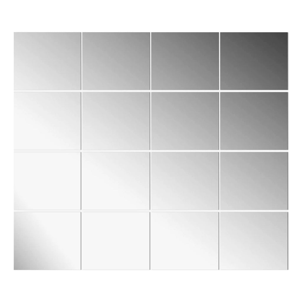16 PCS Home Gym Mirror Tiles, 14'' x 12'', Large Frameless Wall Mirror for Bedroom,Door,Bathroom