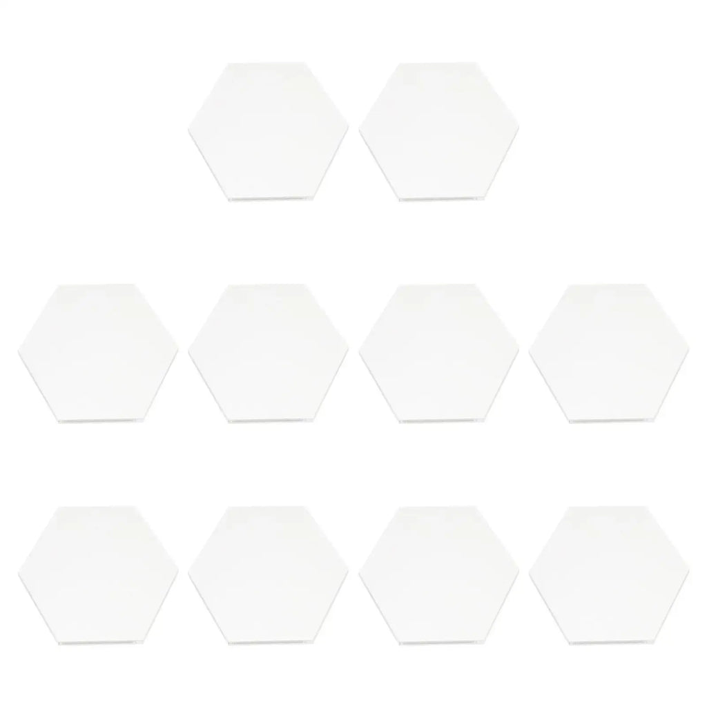10 pcs Hexagon Clear Acrylic Plate Transparent Board Diy Craft Supplies Decorative Panel Non Breakable Easy Clean Cake
