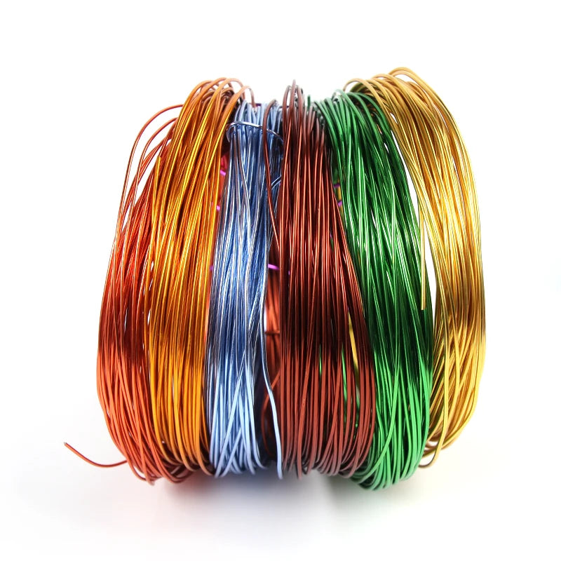 0.6-2mm Anadized Round Aluminum Wire for Jewelry Making Gold Plated Bendable Flexible Craft Metal Wire DIY Beading Floral