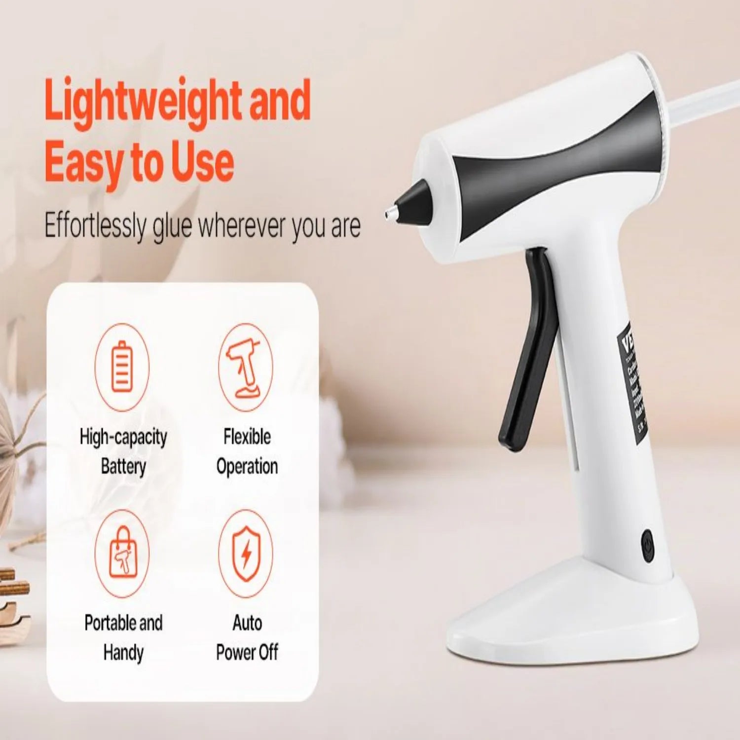 Cordless Hot Glue Gun, 3-Minute Fast Preheat with PI Film Tech, 2200mAh Battery & Magnetic Base for Home/Office/Crafts