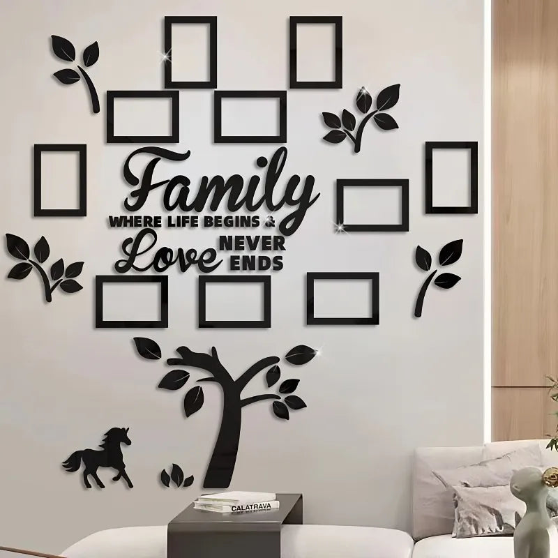 3DAcrylic Photo Wall Decor-DIY Customizable Photo Collage Kit for Home Wedding Party&Anniversary Wall Art Acrylic Frame100×100cm