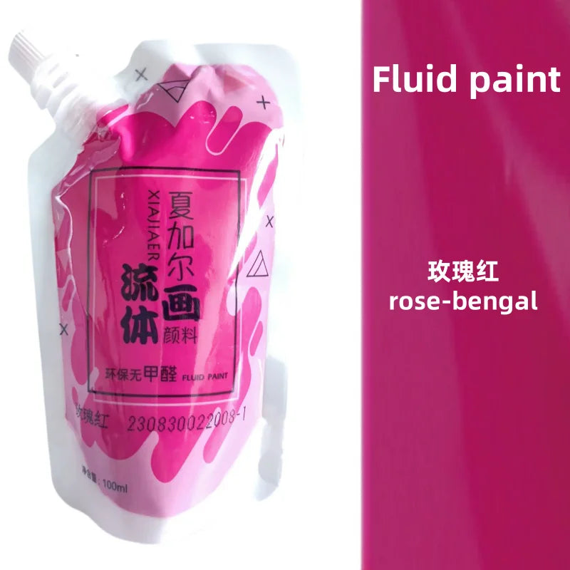 100ml/ Multi-colour xiajiaer Fluid Paint Acrylic paint Bag Violent Bear DIY decorative painting liquid liquid dye