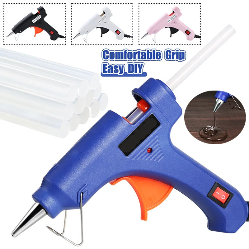 Fast Heating 20W Hot Glue Gun Household Industrial Multipurpose Electric Glue Gun Hot Glue Sticks for DIY Crafts Home Deco