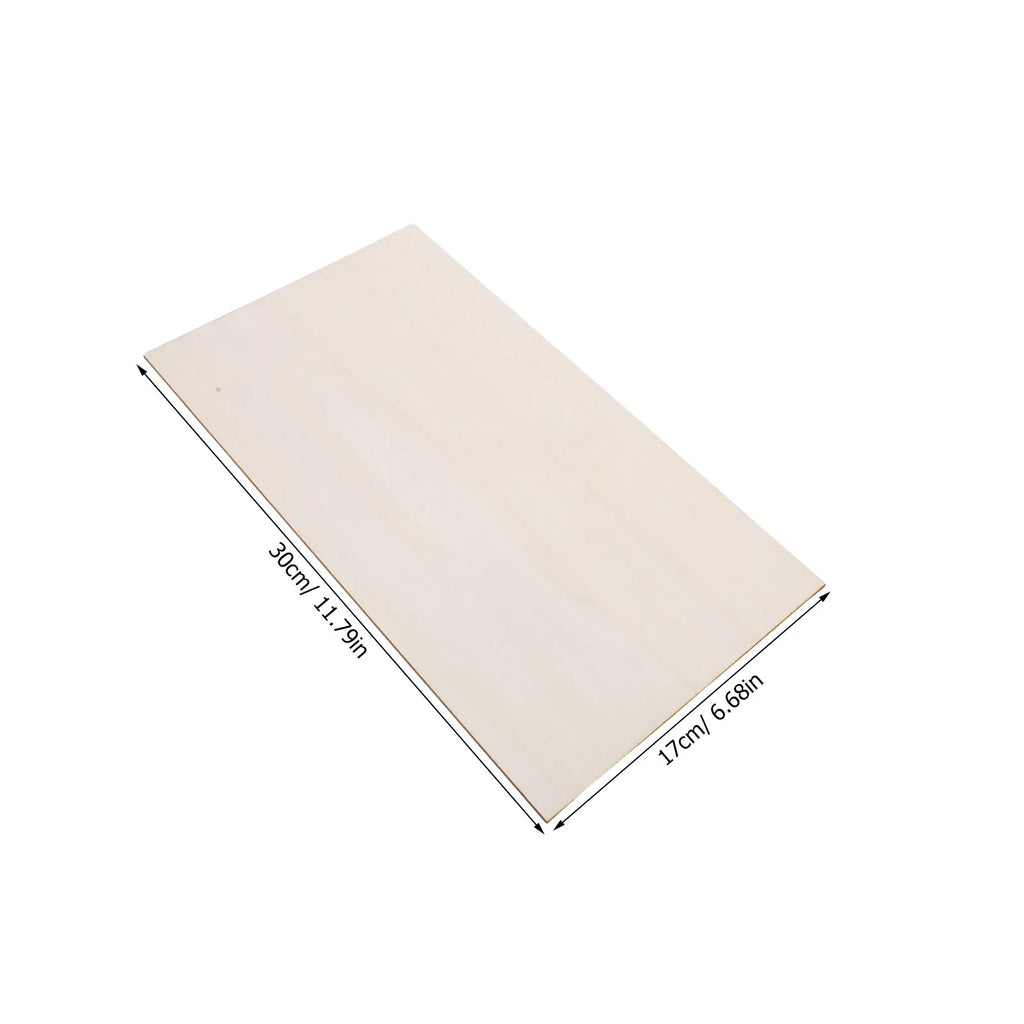 10Pcs 170x300x3mm Plywood Sheets Flat Unfinished Craft Wood Boards for Painting Carving DIY Projects School Art Studio