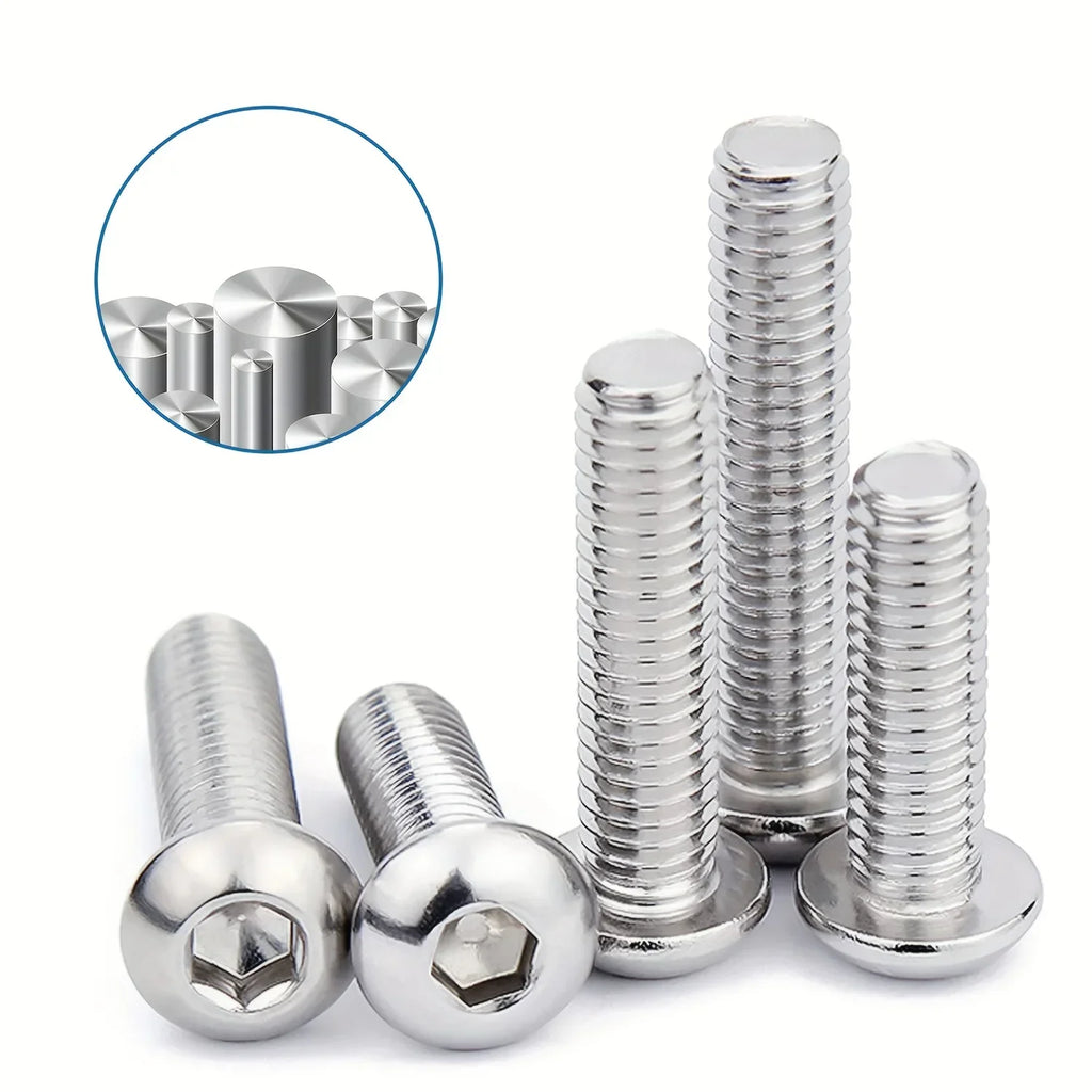 KKM M4 Stainless Steel Bolt Kit - 409pcs Hex Button Head Screws, Nuts & Washers Assortment Set" (92 bytes)