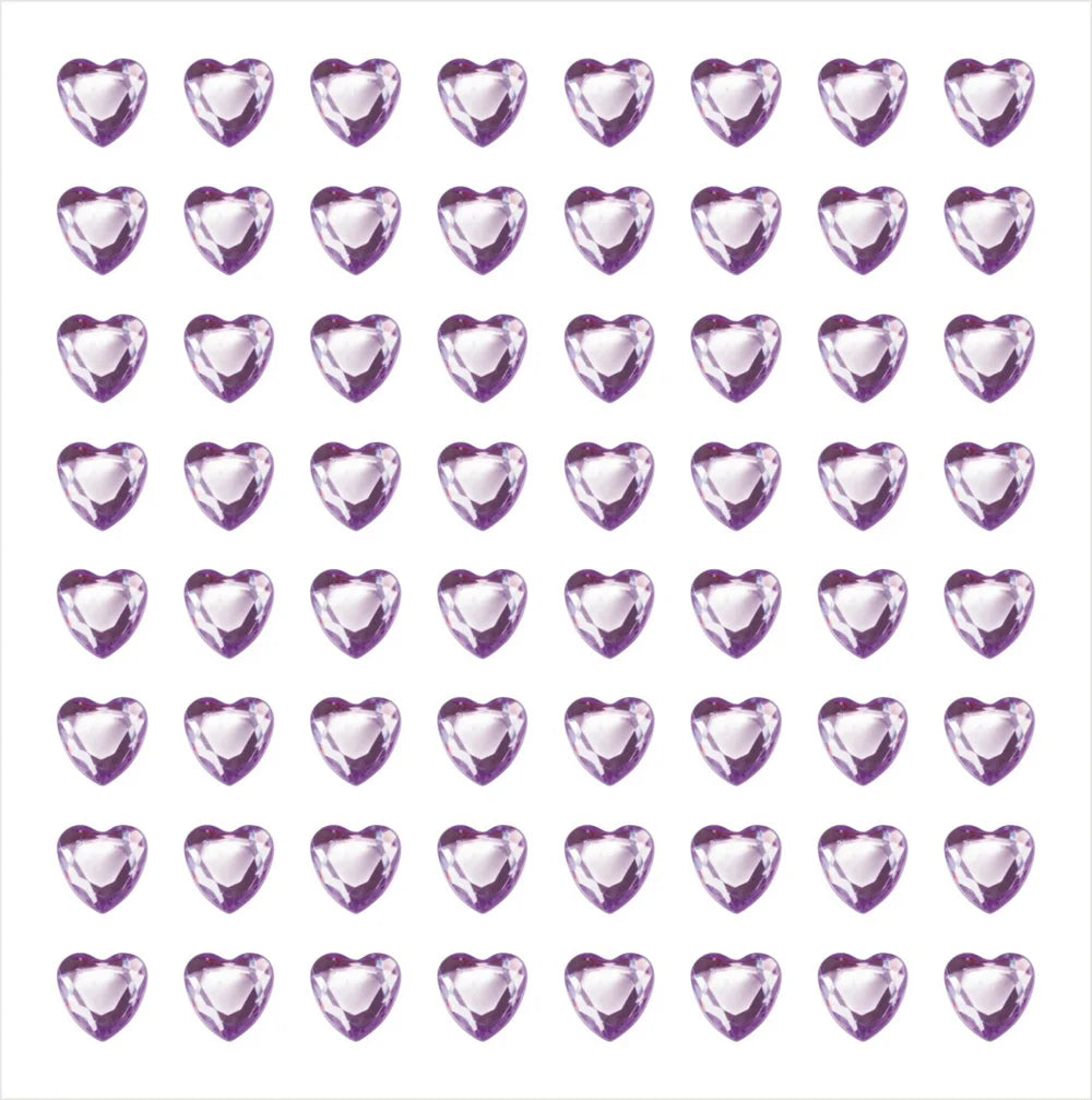 Bling Sparkly 3D Gem Acrylic Earrings Stickers Kids DIY Toys 6MM Self Adhesive Love Heart Rhinestone Crystal Stickers For Girls