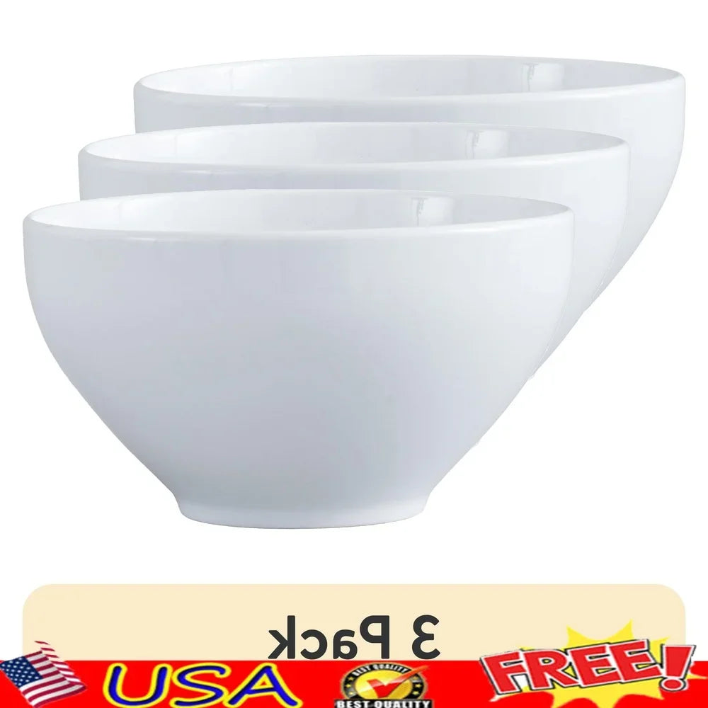 Modern 3 Pack Porcelain Bowls Dishwasher Safe Microwave Safe for Brunch Dinner Parties