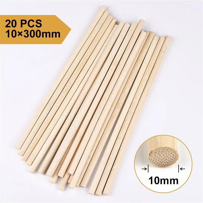 20pcs/50pcs Small Solid Bamboo Stick Diameter 3mm/4mm/5mm/6mm/8mm/10mm/Length 30cm DIY Handmade Building Model Materials Wood
