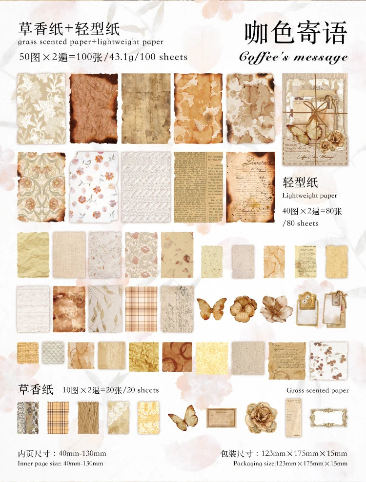 4Style Paper Post Office Series Scrapbooking Set Diy Handheld Account Diary Decoration Collage Material