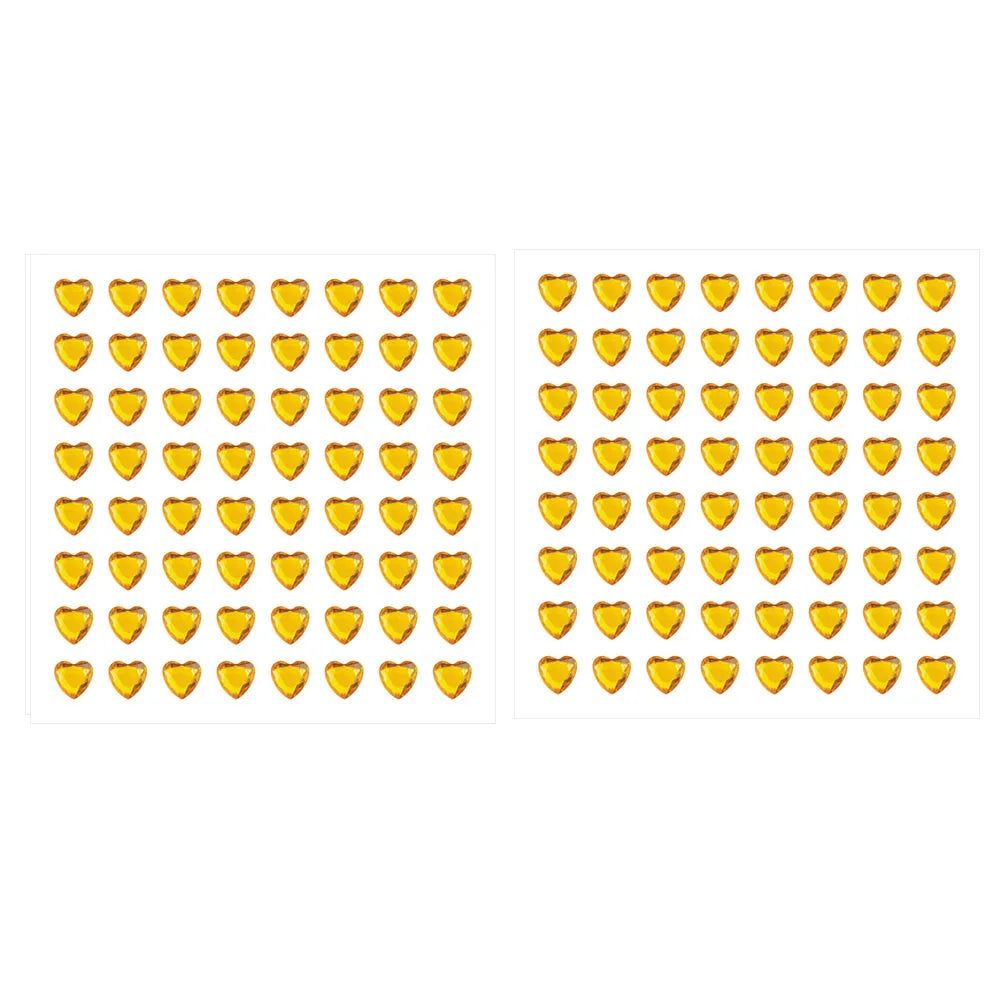 Bling Sparkly 3D Gem Acrylic Earrings Stickers Kids DIY Toys 6MM Self Adhesive Love Heart Rhinestone Crystal Stickers For Girls