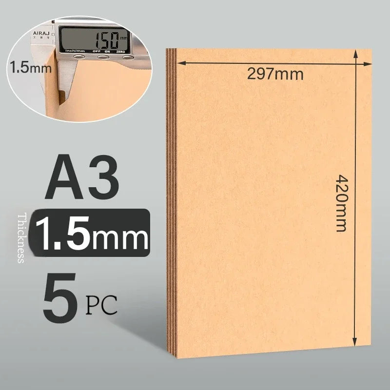 A3/A4/A5 White Thicked Kraft Paper Hard Cardboard 5/10pcs Diy Handmake Card Making Craft Paper Chipboard Backing Board 1/1.5/2mm